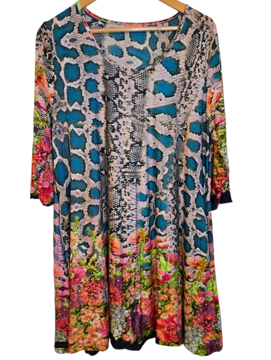 Simply Aster Dresses & Skirts - 🌺✨ PLUS SIZE 1X Boho Mixed Print Tunic Dress | Snake + Floral | POCKETS! ✨🌺